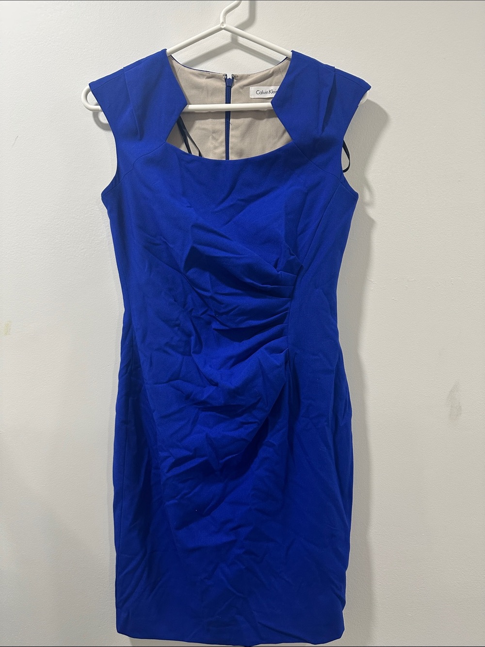 Calvin Klein Cobalt Blue Cap-Sleeve Sheath Dress